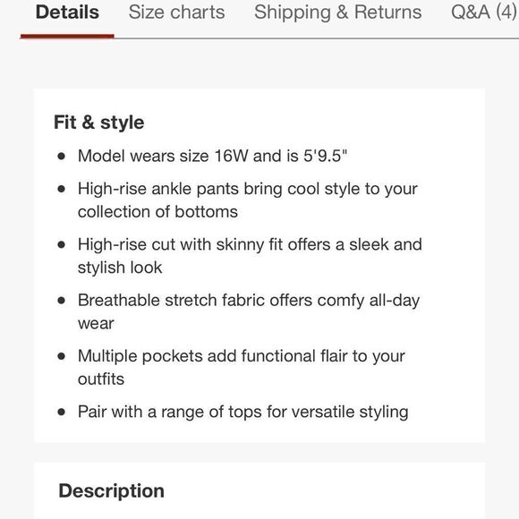 Target A New Day Women's High-Rise Utility Ankle Pants | SZ 14 - Picture 10 of 11